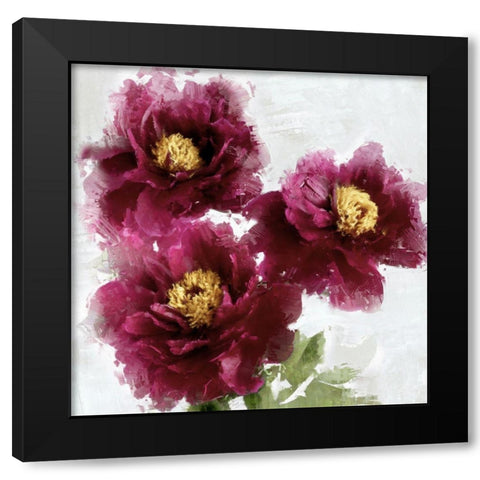 Burgundy Bloom I  Black Modern Wood Framed Art Print with Double Matting by Stevens, Jesse