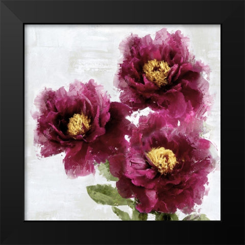 Burgundy Bloom II Black Modern Wood Framed Art Print by Stevens, Jesse