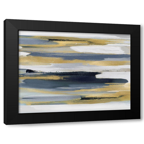 Beyond in Blue and Gold I Black Modern Wood Framed Art Print by Hanson, Jackie