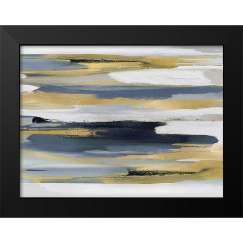 Beyond in Blue and Gold I Black Modern Wood Framed Art Print by Hanson, Jackie