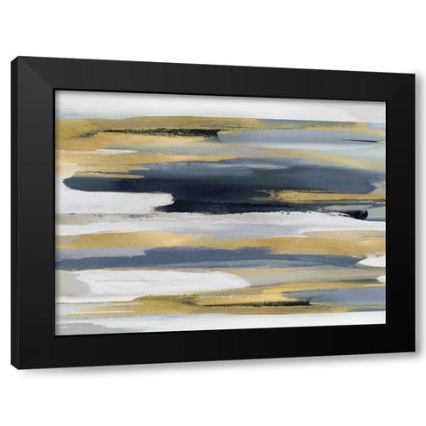 Beyond in Blue and Gold II Black Modern Wood Framed Art Print by Hanson, Jackie