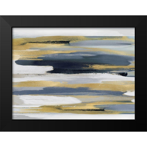 Beyond in Blue and Gold II Black Modern Wood Framed Art Print by Hanson, Jackie
