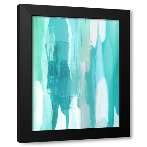 Converge Aqua II Black Modern Wood Framed Art Print with Double Matting by Hanson, Jackie