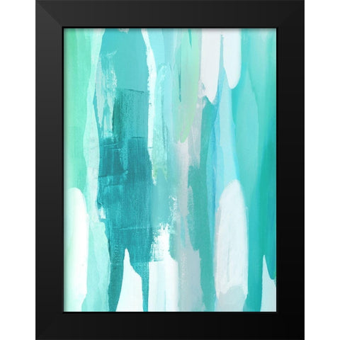 Converge Aqua II Black Modern Wood Framed Art Print by Hanson, Jackie