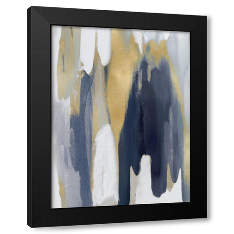 Converge Blue and Gold II Black Modern Wood Framed Art Print by Hanson, Jackie