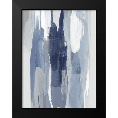 Converge Blue I Black Modern Wood Framed Art Print by Hanson, Jackie
