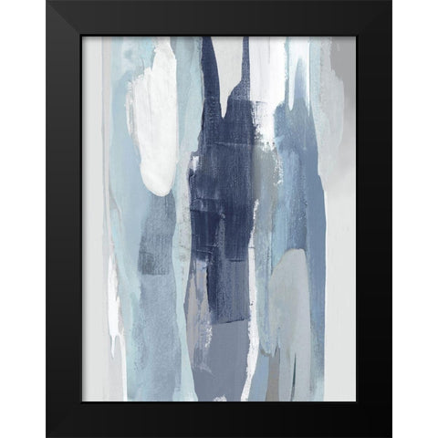 Converge Blue III Black Modern Wood Framed Art Print by Hanson, Jackie