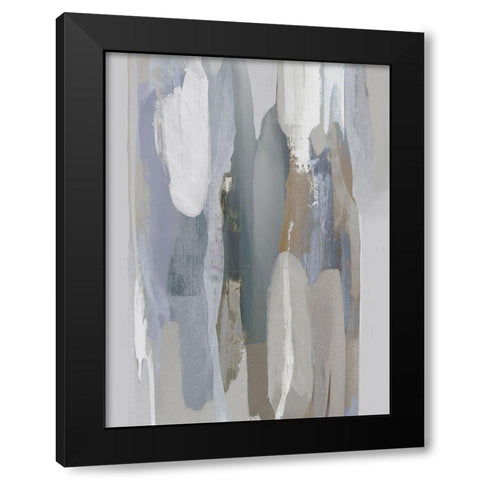 Converge Gray I Black Modern Wood Framed Art Print with Double Matting by Hanson, Jackie