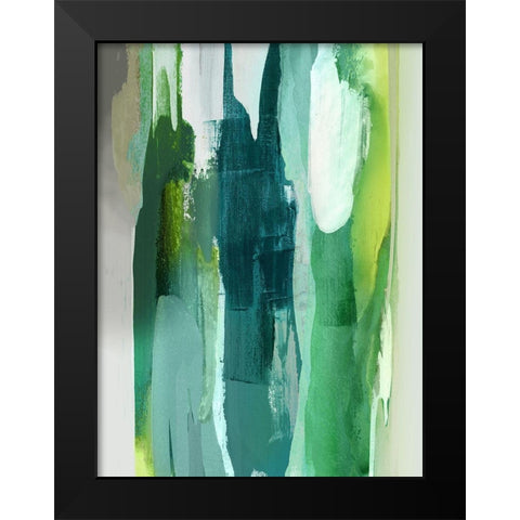 Converge Green I Black Modern Wood Framed Art Print by Hanson, Jackie
