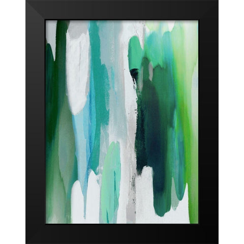 Converge Green II Black Modern Wood Framed Art Print by Hanson, Jackie