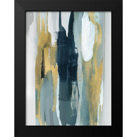 Converge Teal I Black Modern Wood Framed Art Print by Hanson, Jackie