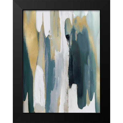 Converge Teal II Black Modern Wood Framed Art Print by Hanson, Jackie