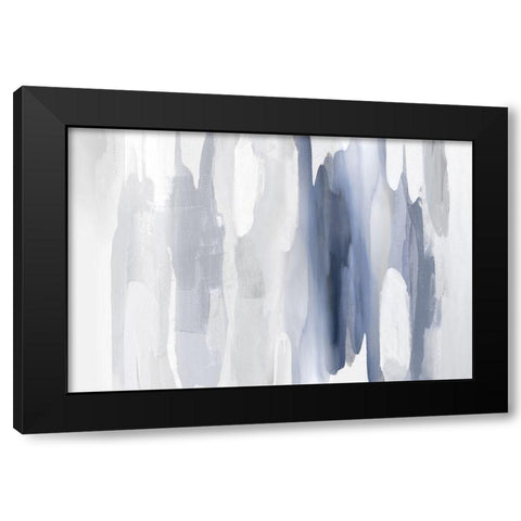 Echoes in Blue Black Modern Wood Framed Art Print with Double Matting by Hanson, Jackie