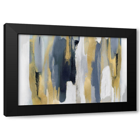 Echoes in Blue and Gold I Black Modern Wood Framed Art Print by Hanson, Jackie
