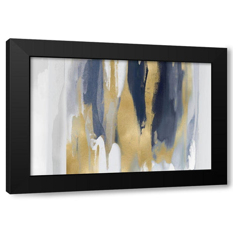 Echoes in Blue and Gold II Black Modern Wood Framed Art Print with Double Matting by Hanson, Jackie