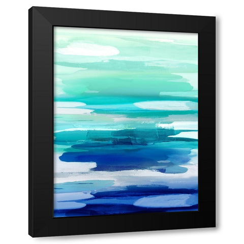 Glide in Green  Black Modern Wood Framed Art Print with Double Matting by Hanson, Jackie