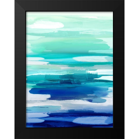 Glide in Green  Black Modern Wood Framed Art Print by Hanson, Jackie