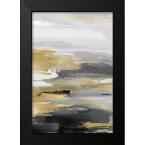Intuition Black and Gold Black Modern Wood Framed Art Print by Hanson, Jackie