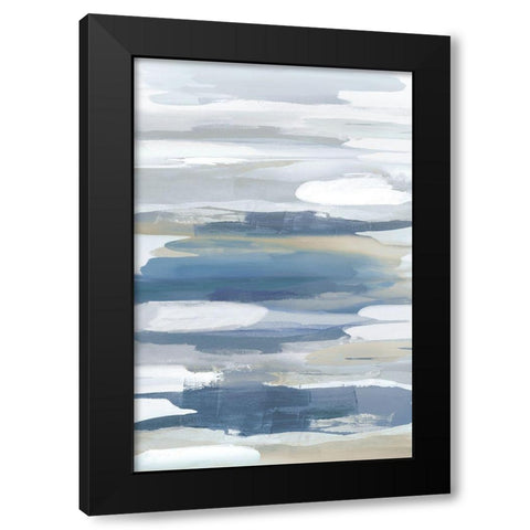 Intuition Blue Black Modern Wood Framed Art Print with Double Matting by Hanson, Jackie