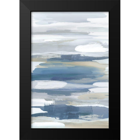 Intuition Blue Black Modern Wood Framed Art Print by Hanson, Jackie