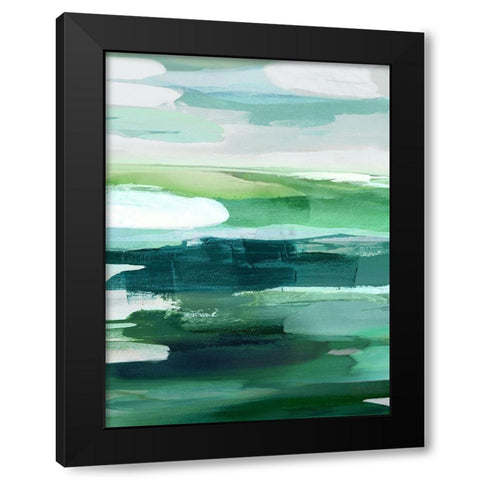 Intuition Green Black Modern Wood Framed Art Print with Double Matting by Hanson, Jackie