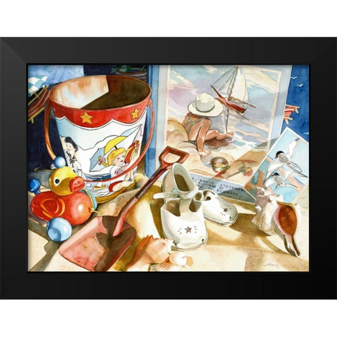 Lazy Daze Black Modern Wood Framed Art Print by Koenig, Judy