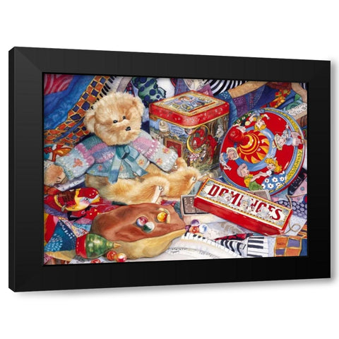 Topsy-Turvy Black Modern Wood Framed Art Print by Koenig, Judy