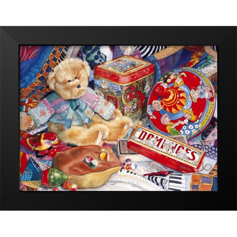 Topsy-Turvy Black Modern Wood Framed Art Print by Koenig, Judy