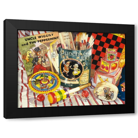 Uncle Wiggly Black Modern Wood Framed Art Print with Double Matting by Koenig, Judy