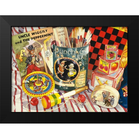 Uncle Wiggly Black Modern Wood Framed Art Print by Koenig, Judy