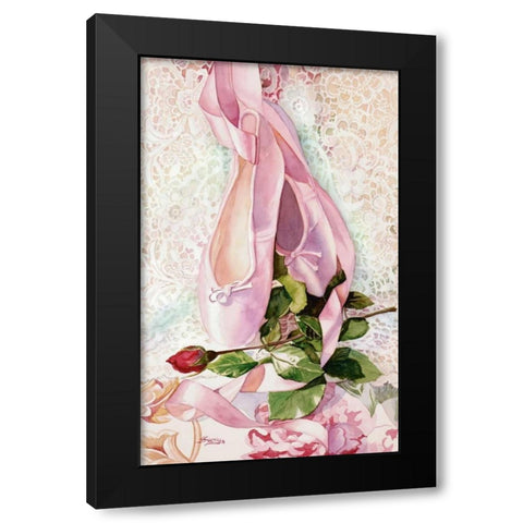 Ballet Rose Black Modern Wood Framed Art Print by Koenig, Judy