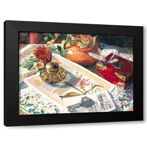 Dragonfly in Amber Black Modern Wood Framed Art Print with Double Matting by Koenig, Judy