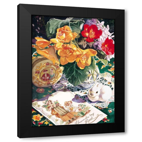 Etude En Saffron Black Modern Wood Framed Art Print with Double Matting by Koenig, Judy