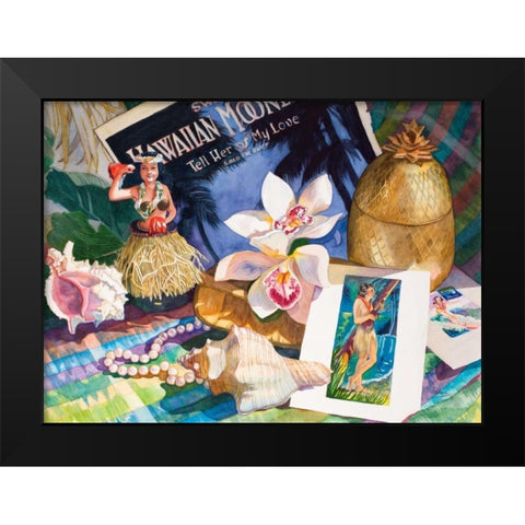 Hawaiian Moonlight Black Modern Wood Framed Art Print by Koenig, Judy
