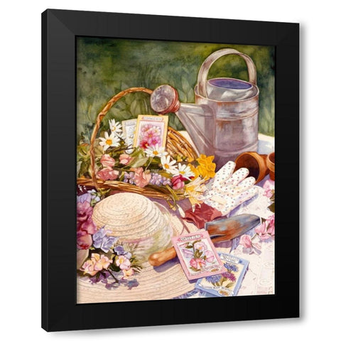 Spring Garden Black Modern Wood Framed Art Print with Double Matting by Koenig, Judy