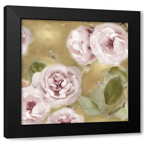 Roses on Gold I Black Modern Wood Framed Art Print by Lane, Joanna