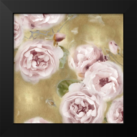 Roses on Gold II Black Modern Wood Framed Art Print by Lane, Joanna
