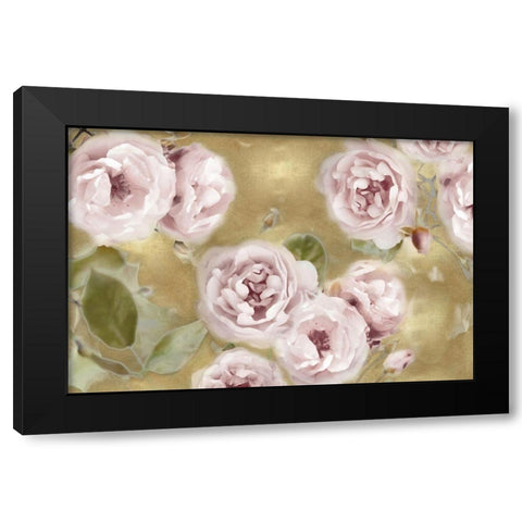 Roses on Gold III Black Modern Wood Framed Art Print with Double Matting by Lane, Joanna