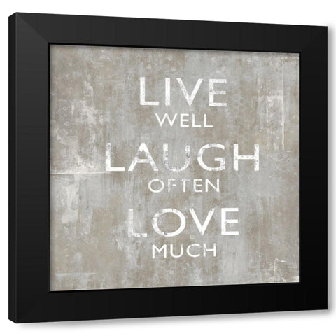 Live Well Black Modern Wood Framed Art Print by MacDowell, Jamie