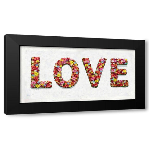 Floral Love Black Modern Wood Framed Art Print with Double Matting by MacDowell, Jamie