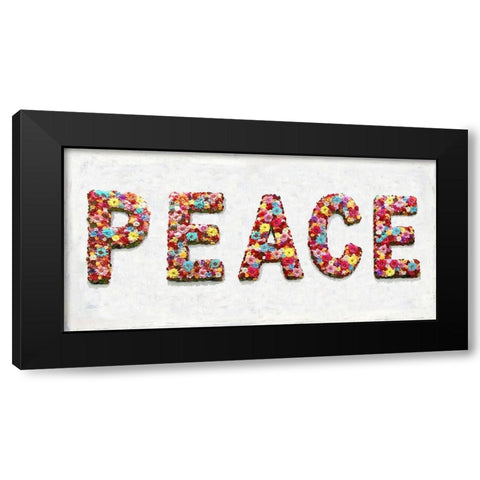 Floral Peace Black Modern Wood Framed Art Print with Double Matting by MacDowell, Jamie