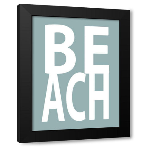 Beach Aqua Black Modern Wood Framed Art Print with Double Matting by MacDowell, Jamie