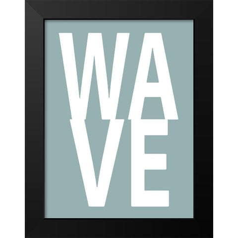 Wave Aqua Black Modern Wood Framed Art Print by MacDowell, Jamie