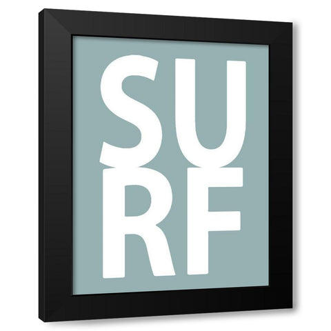 Surf Aqua Black Modern Wood Framed Art Print with Double Matting by MacDowell, Jamie