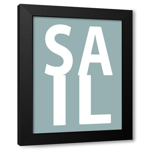 Sail Aqua Black Modern Wood Framed Art Print with Double Matting by MacDowell, Jamie