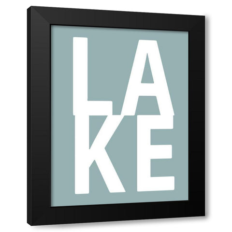 Lake Aqua Black Modern Wood Framed Art Print by MacDowell, Jamie