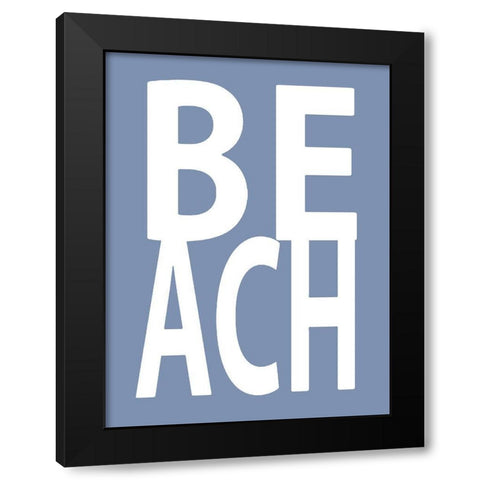 Beach Blue Black Modern Wood Framed Art Print by MacDowell, Jamie