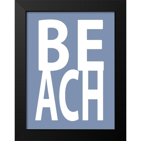 Beach Blue Black Modern Wood Framed Art Print by MacDowell, Jamie