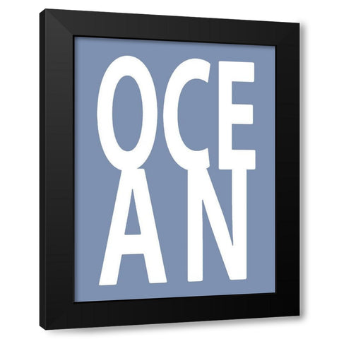 Ocean Blue Black Modern Wood Framed Art Print by MacDowell, Jamie