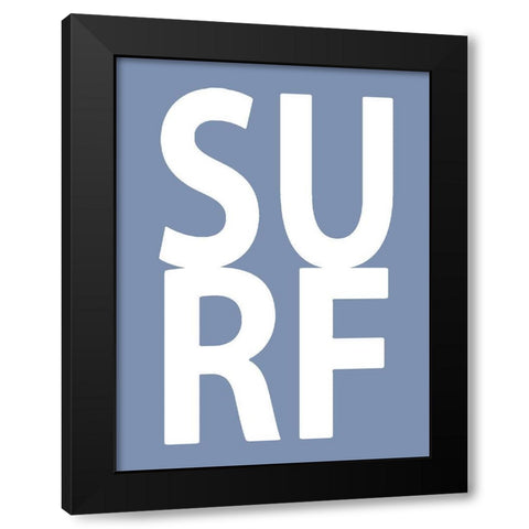 Surf Blue Black Modern Wood Framed Art Print with Double Matting by MacDowell, Jamie